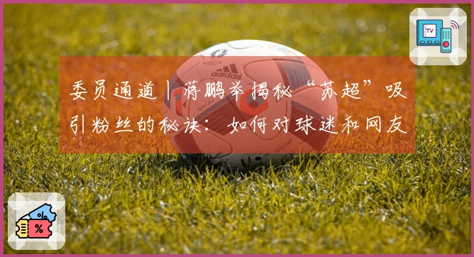 委员通道丨蒋鹏举揭秘“苏超”吸引粉丝的秘诀：如何对球迷和网友的创意需求快速响应